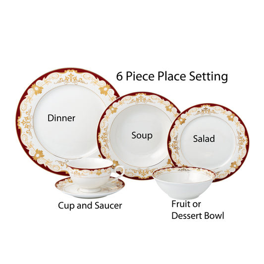 Service de table 24 pièces en porcelaine fine, pour 4 personnes, par Lorren Home Trends