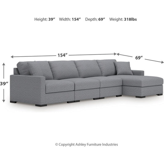 Canapé d'angle modulaire 4 pièces avec méridienne, exclusivité Omaha