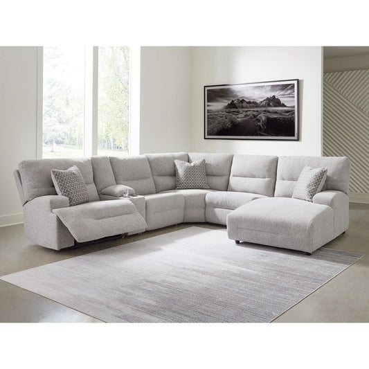 Canapé d'angle inclinable électrique 6 pièces Acklen Place avec méridienne