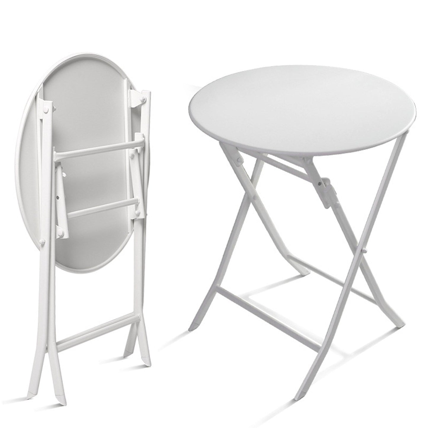 Ensemble bistro minimaliste 3 pièces pour patio : table ronde pliable et chaises