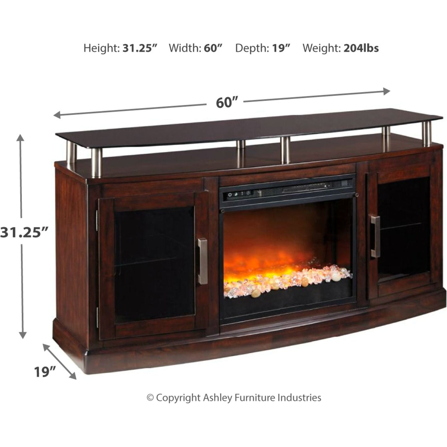 Meuble TV Chanceen avec cheminée