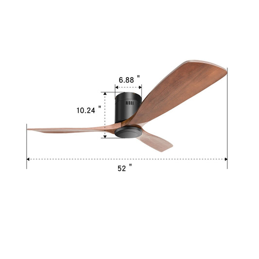 Ventilateur de plafond encastré Sofucor de 132 cm (52 pouces) avec télécommande, moteur réversible et éclairage intégré en option.