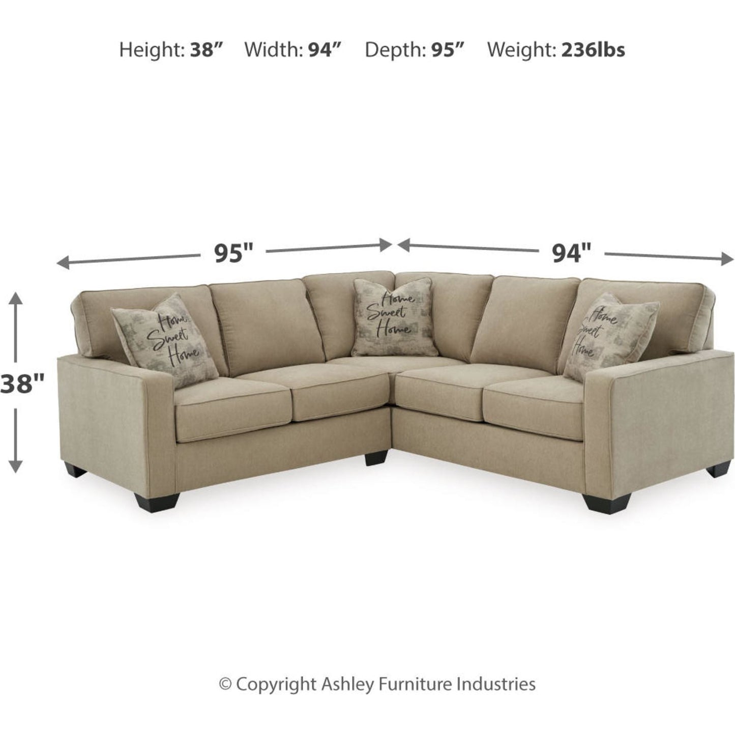 Canapé d'angle Lucina 2 pièces