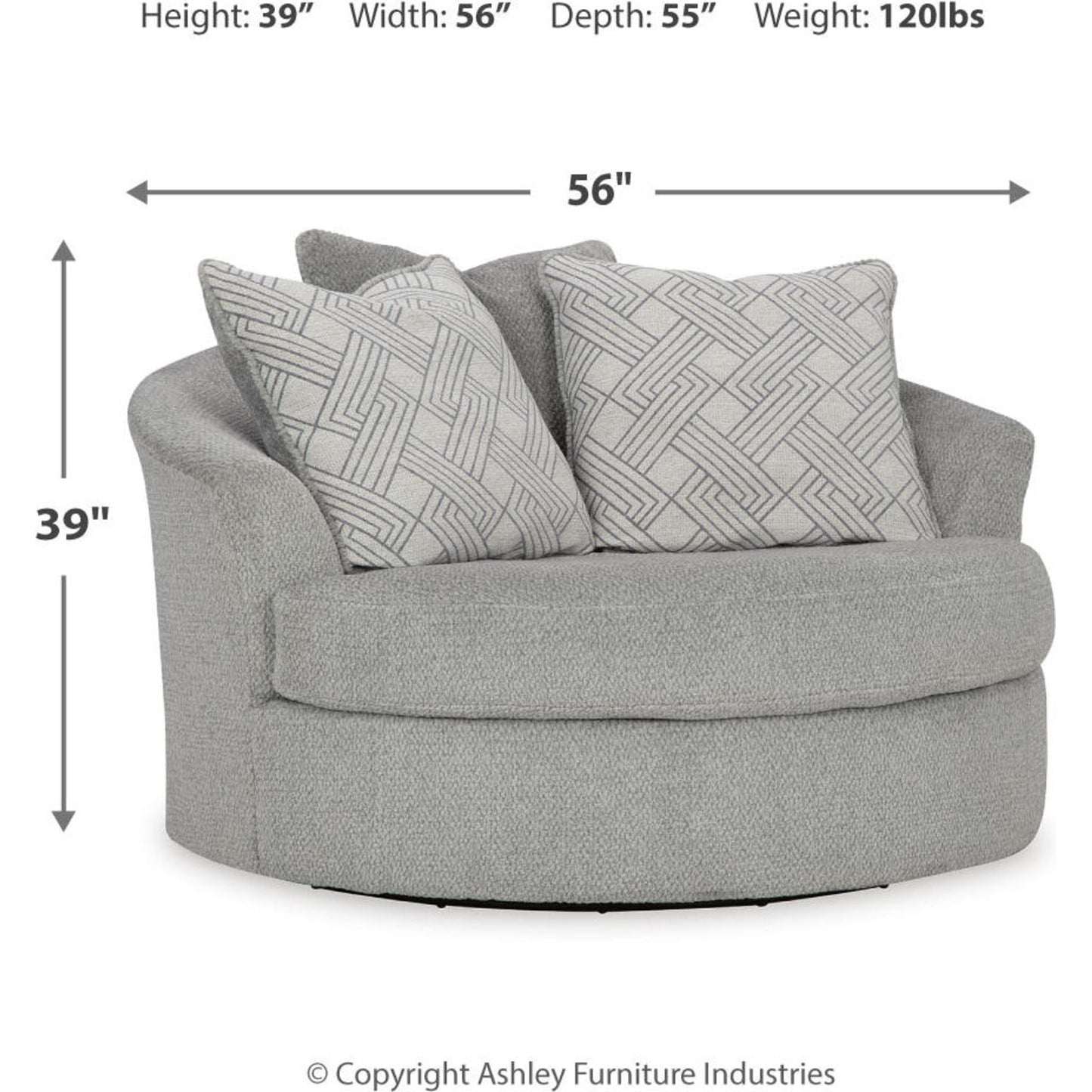 Fauteuil pivotant surdimensionné Casselbury