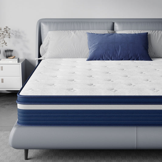 Matelas SweDrea à ressorts ensachés hybride de 25 cm (10 po) offrant un soulagement de la pression et une sensation de fraîcheur. Certifié CertiPUR-US, SGS et OEKO-TEX.