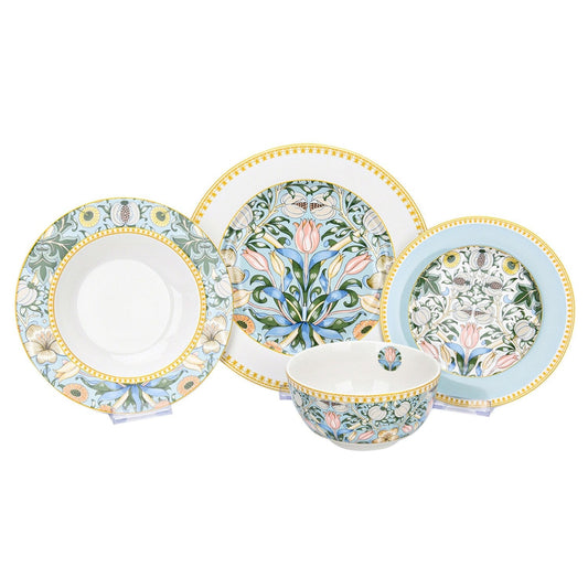 Service de table en porcelaine fine Morris Garden de STP Goods, 24 pièces, pour 6 personnes