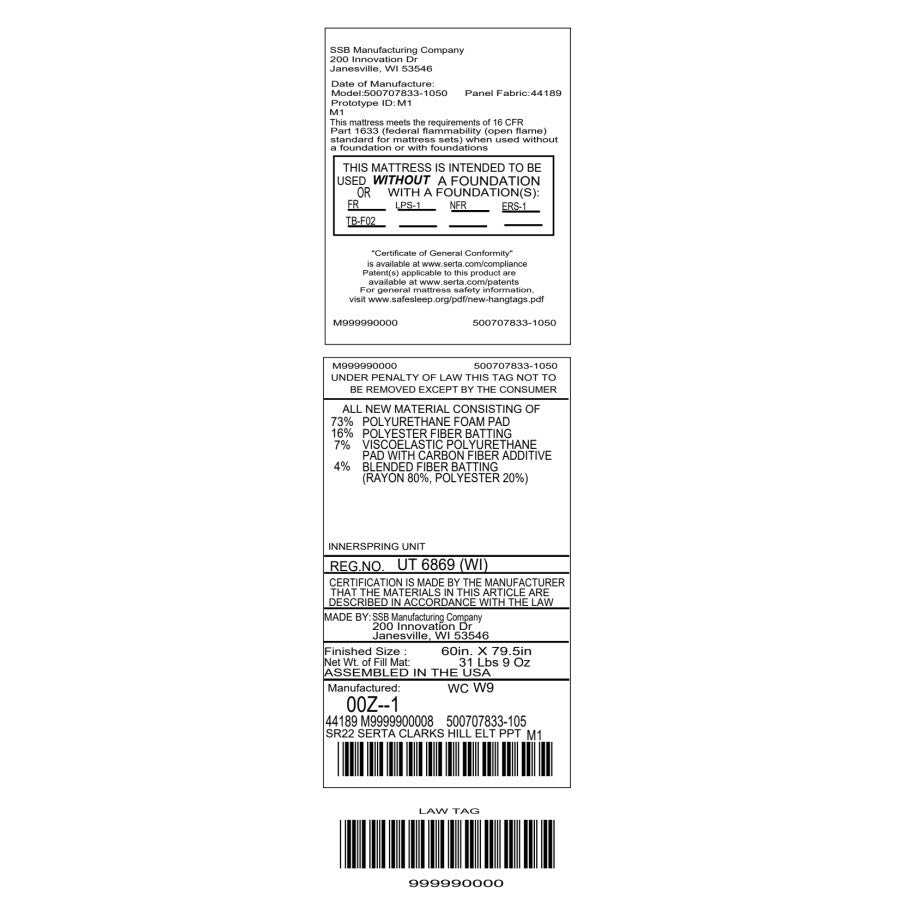 Matelas Serta Clarks Hill 15 Plush Pillow Top.