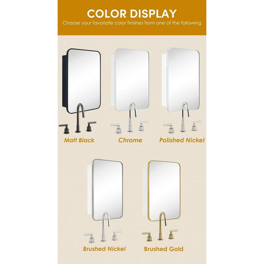 Armoire à pharmacie encastrée ou en saillie TEHOME Garnes avec étagères réglables