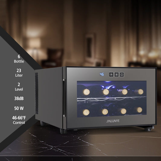 Refroidisseur de boissons polyvalent pour 8 bouteilles (8 à 19 °C) : design élégant et fonctionnement ultra-silencieux pour une utilisation à domicile