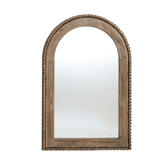 Miroir mural encadré en bois avec fenêtre cintrée, miroir de salle de bain - 39,25 po H x 25,87 po L x 1,5 po P