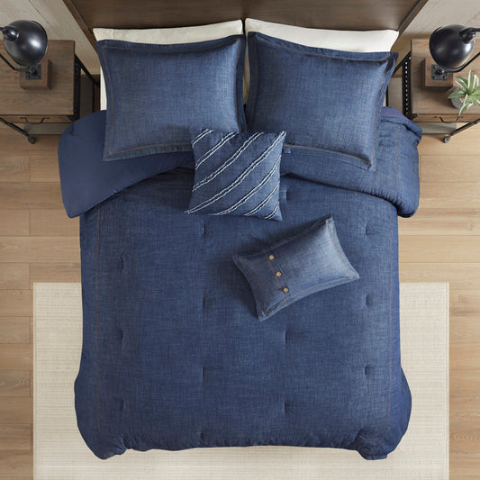 Ensemble de couette en denim surdimensionné et surrembourré Woolrich Perry Blue