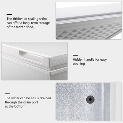 Congélateur coffre de 1,8 pi³ avec panier amovible, vidange par le bas, thermostat à 7 niveaux, conception autoportante pour la maison et l'appartement