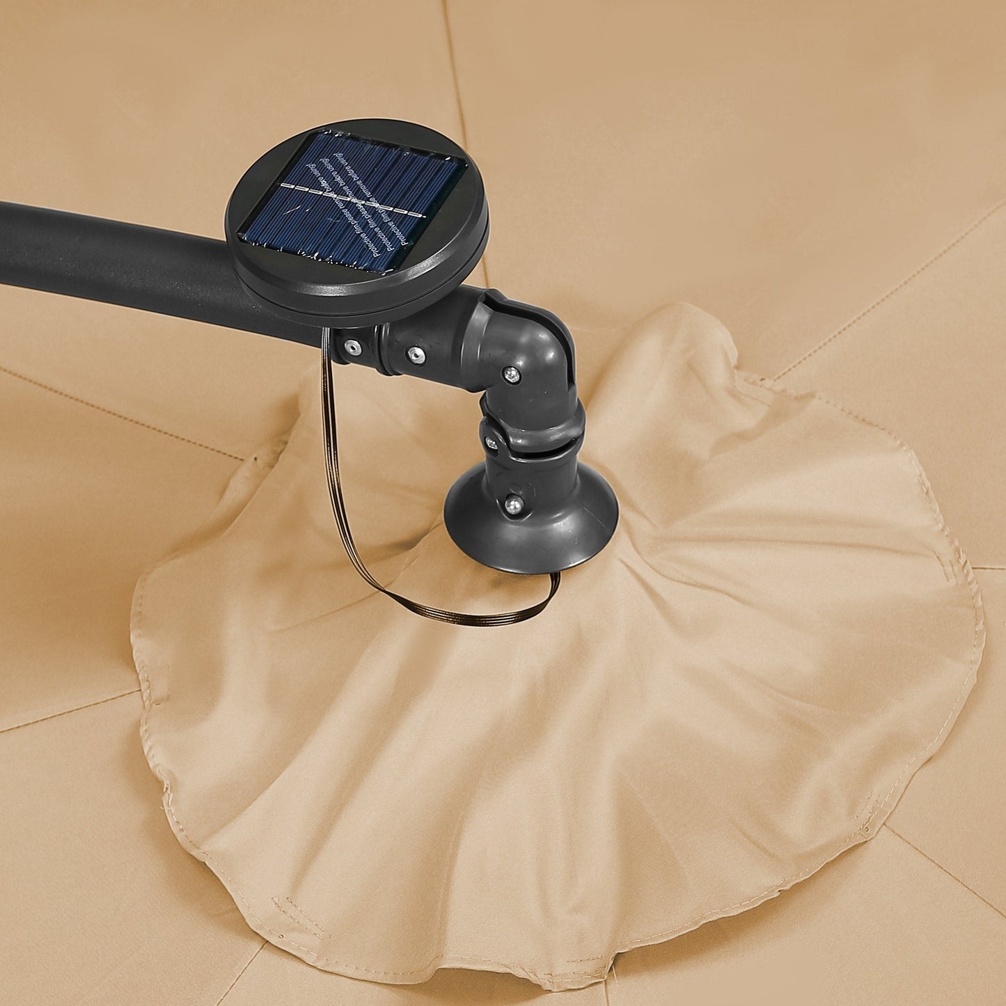 Parasol de terrasse lumineux à énergie solaire de 3 m avec pied