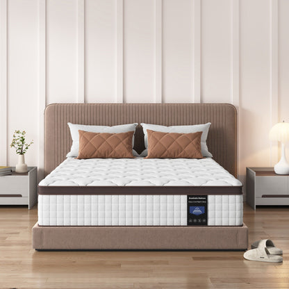 Matelas hybride en mousse à mémoire de forme de 10 pouces - Soutien mi-ferme avec ressorts renforcés pour soulager les points de pression, certifié CertiPUR-US