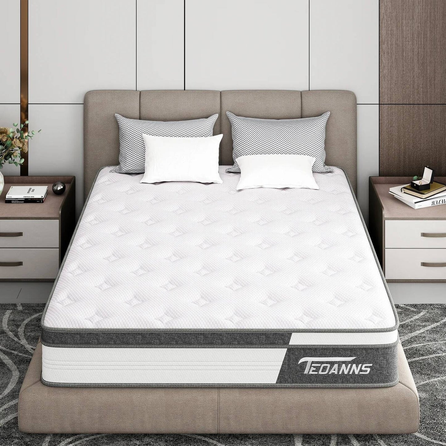 Matelas hybride de 25 cm en mousse à mémoire de forme et ressorts ensachés