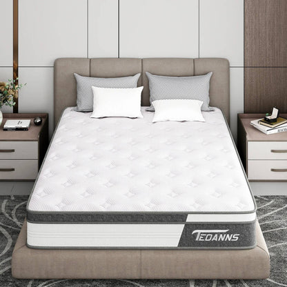 Matelas hybride de 25 cm en mousse à mémoire de forme et ressorts ensachés