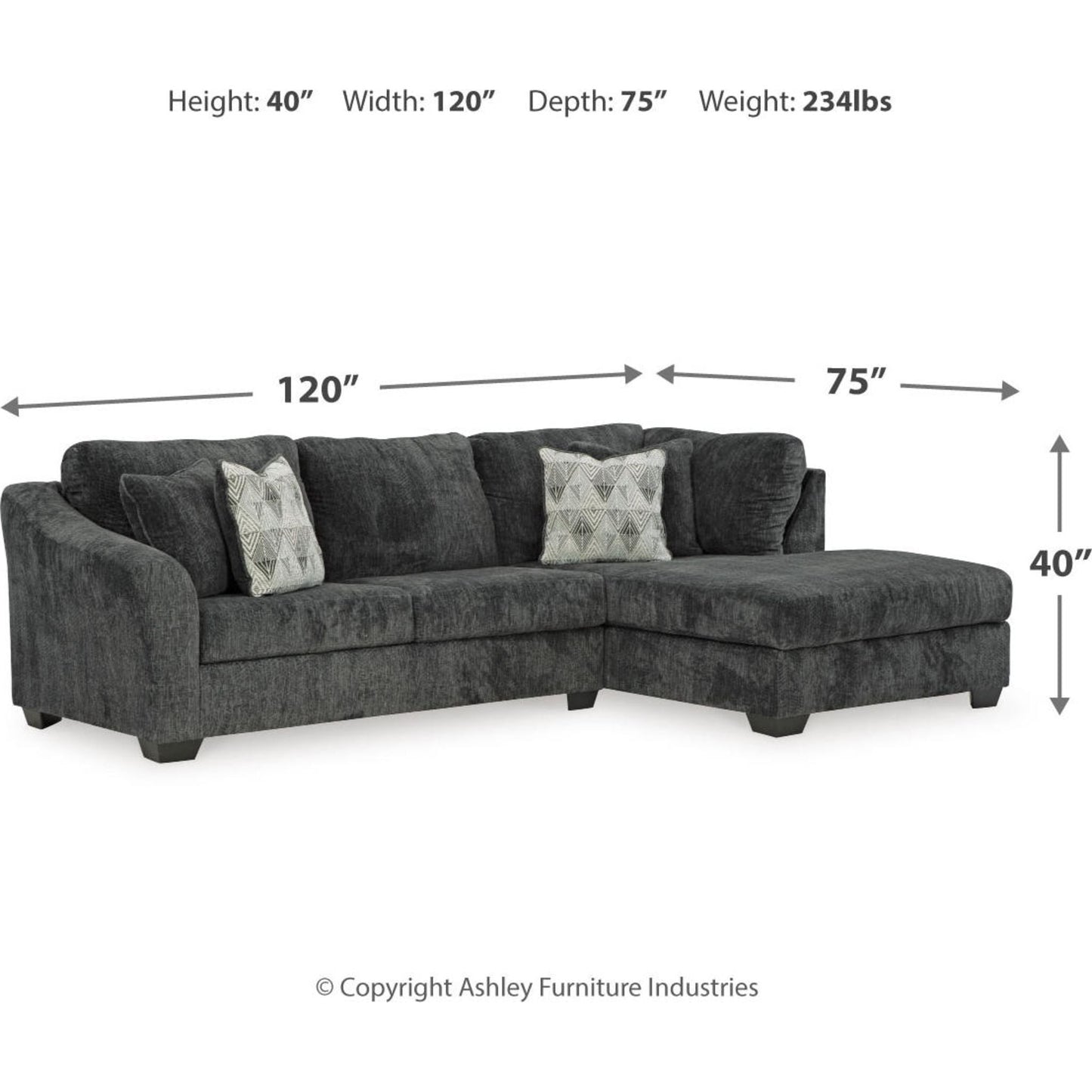 Canapé d'angle Biddeford 2 pièces avec méridienne