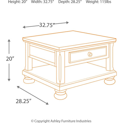 Table basse Porter avec plateau relevable