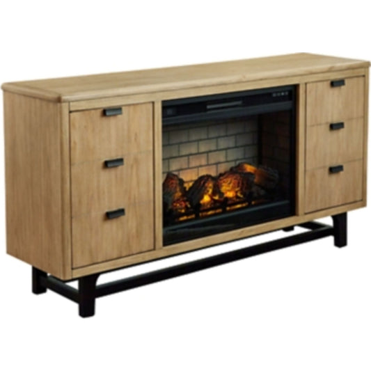 Meuble TV Freslowe avec cheminée
