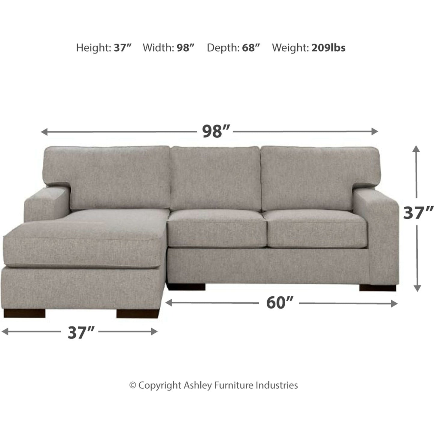 Canapé d'angle 2 pièces exclusif Ashlor