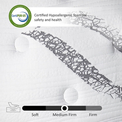 Matelas hybride en mousse à mémoire de forme et gel de 30 cm (12 pouces) livré dans une boîte