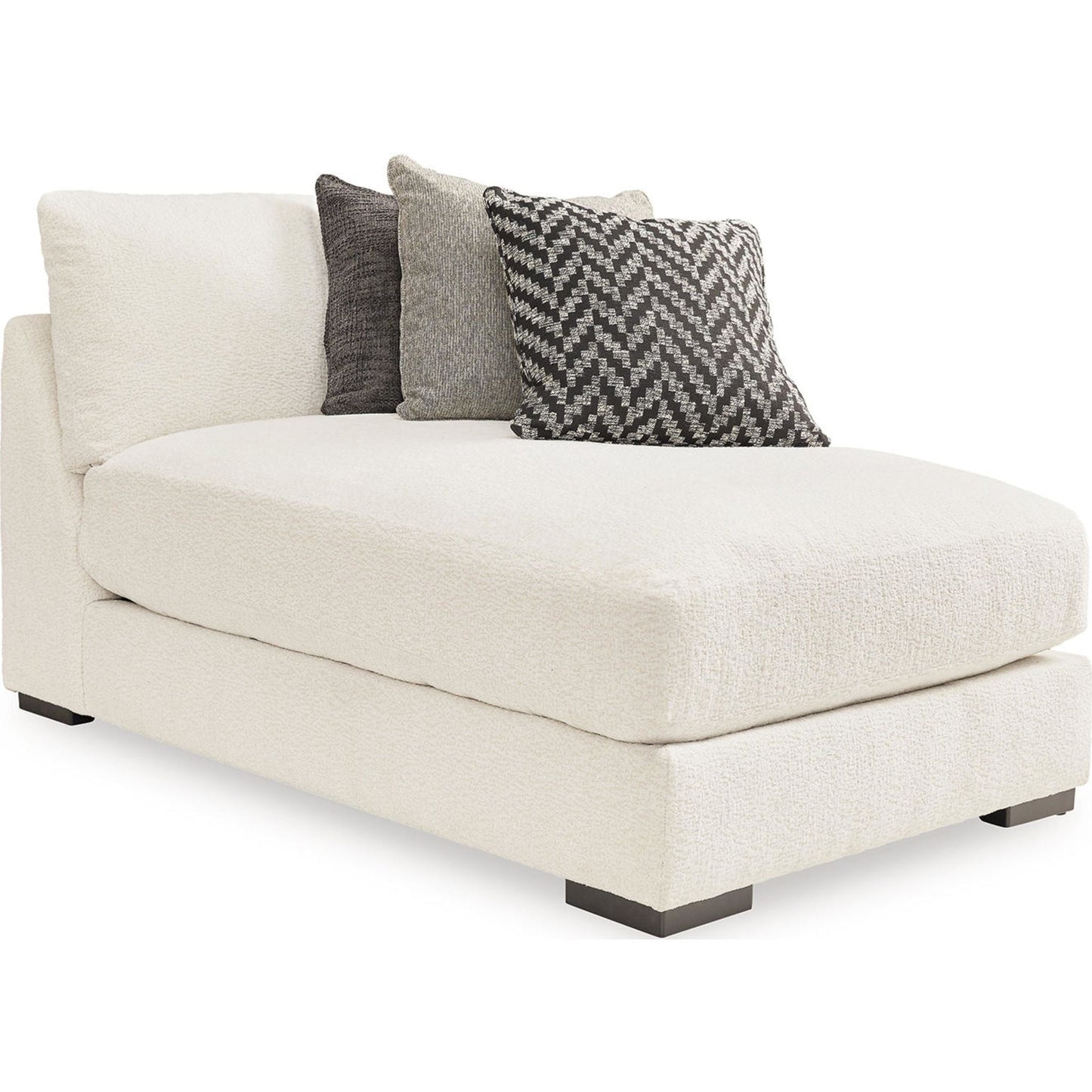 Canapé d'angle modulaire 4 pièces Elissa Court exclusif avec méridienne