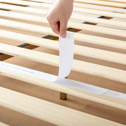 Cadre de lit plateforme classique en bois massif de 12 pouces