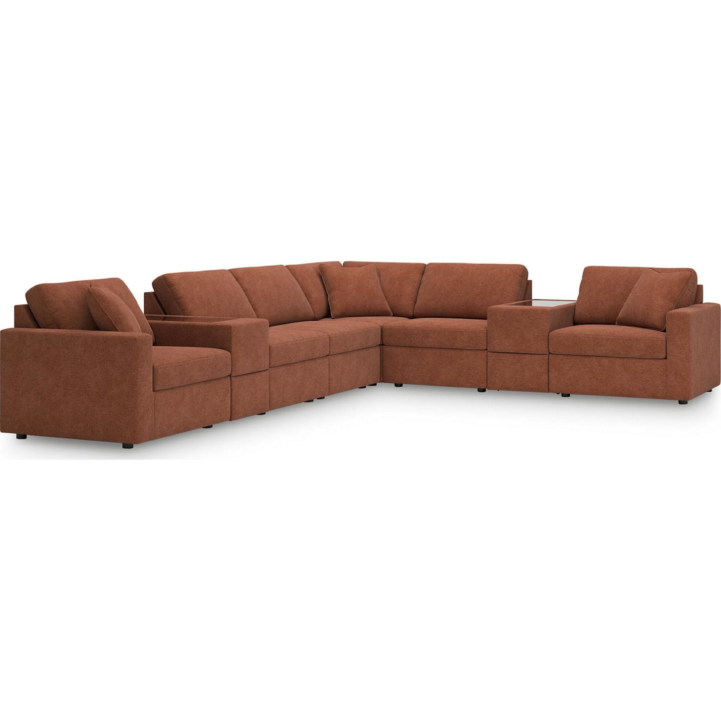 Canapé d'angle modulaire Modmax 8 pièces avec consoles de rangement