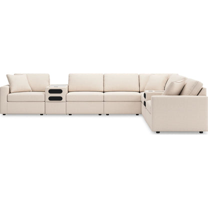 Canapé d'angle modulaire Modmax 8 pièces avec consoles audio