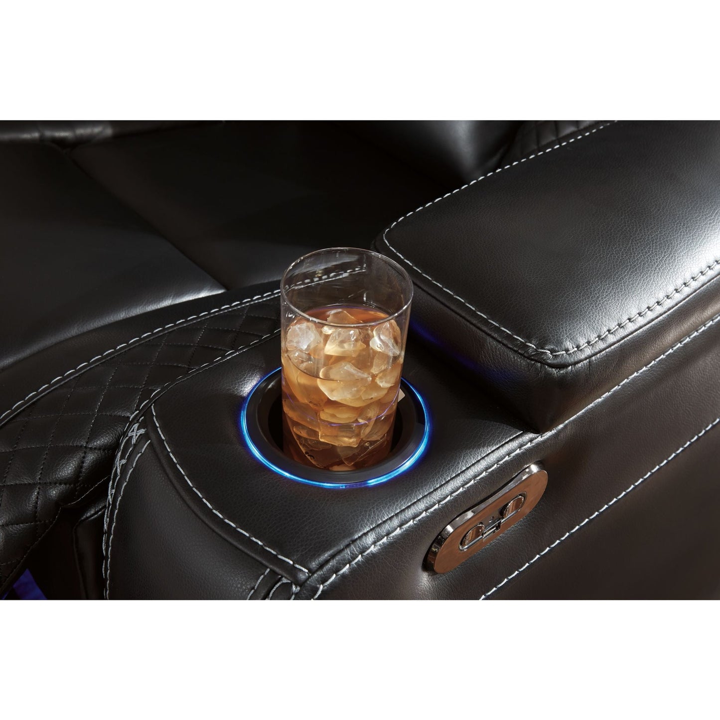 Canapé inclinable électrique Party Time avec console et appui-tête réglable