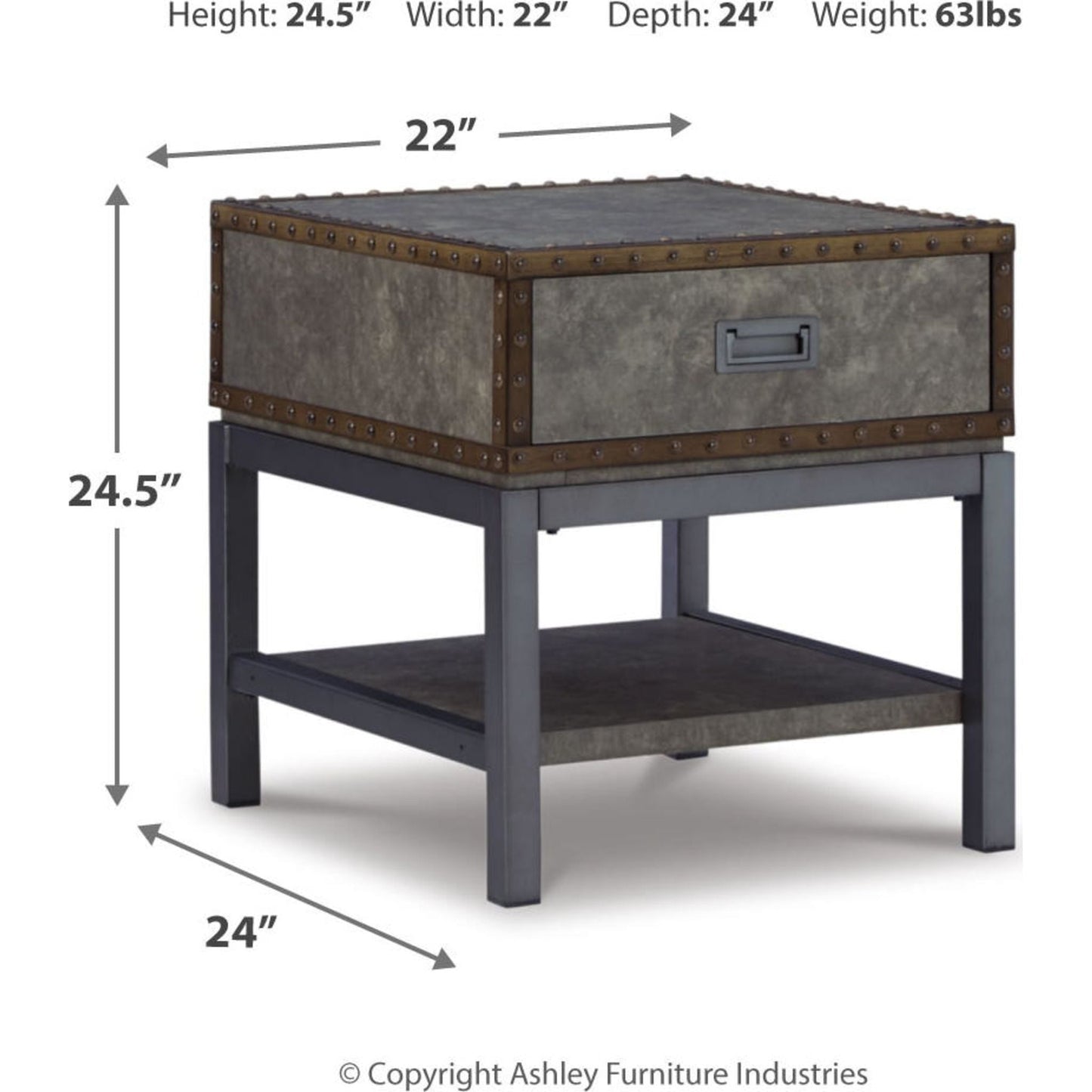 Table d'appoint rectangulaire Derrylin