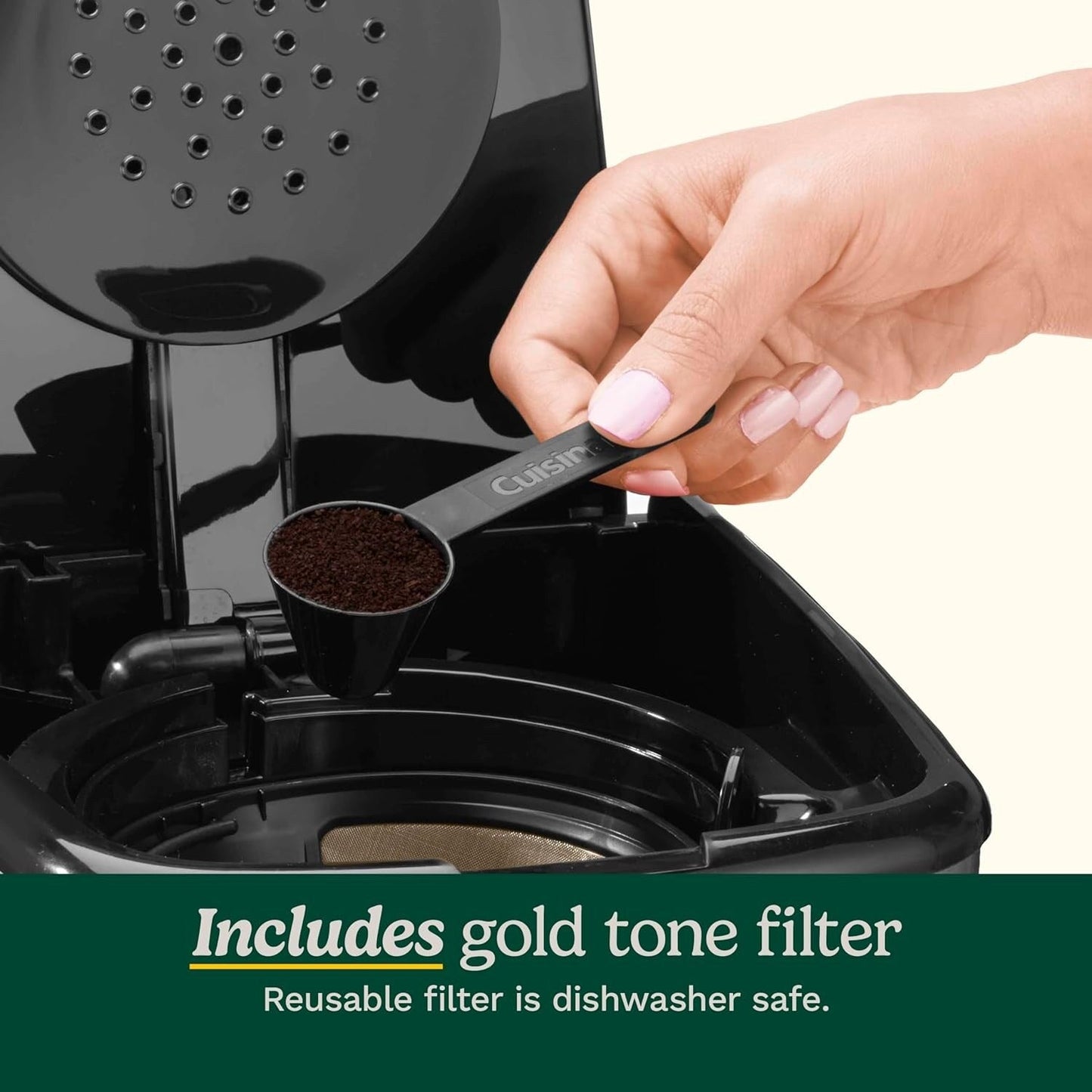 Cafetière programmable 14 tasses, carafe en verre, contrôle de l'intensité du café, réglage de 1 à 4 tasses, acier inoxydable noir