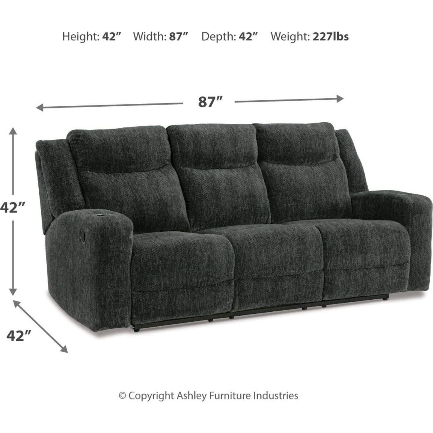 Canapé inclinable Martinglenn avec table rabattable