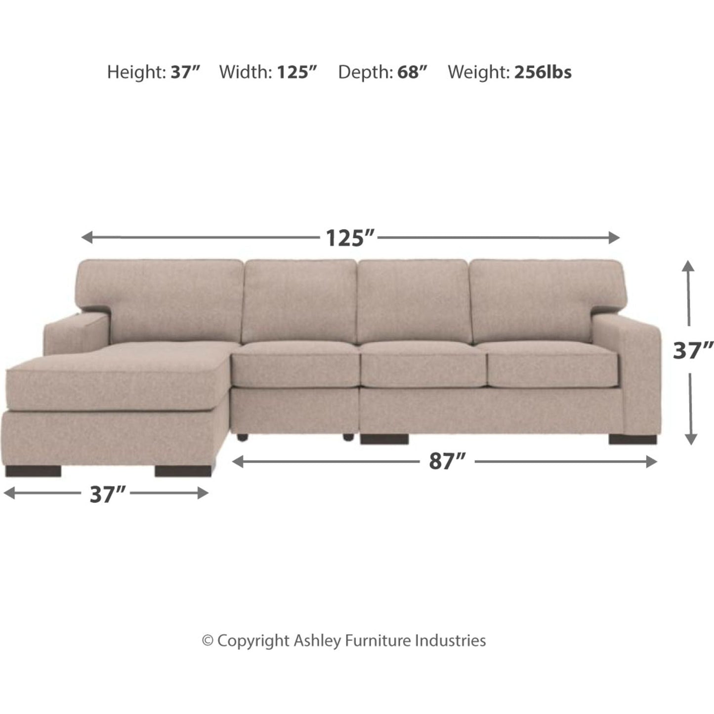 Canapé d'angle 3 pièces exclusif Ashlor