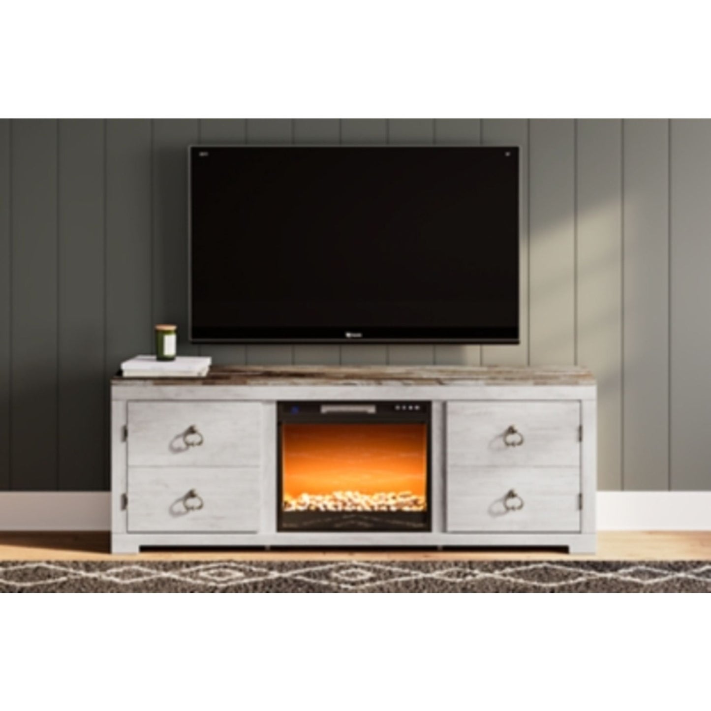 Meuble TV Willowton avec cheminée