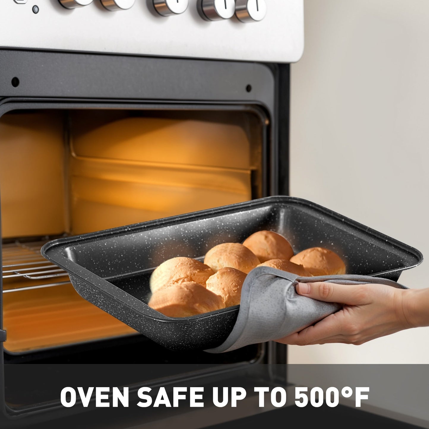 Ensemble de 17 pièces de batterie de cuisine en granit, comprenant casseroles et poêles antiadhésives