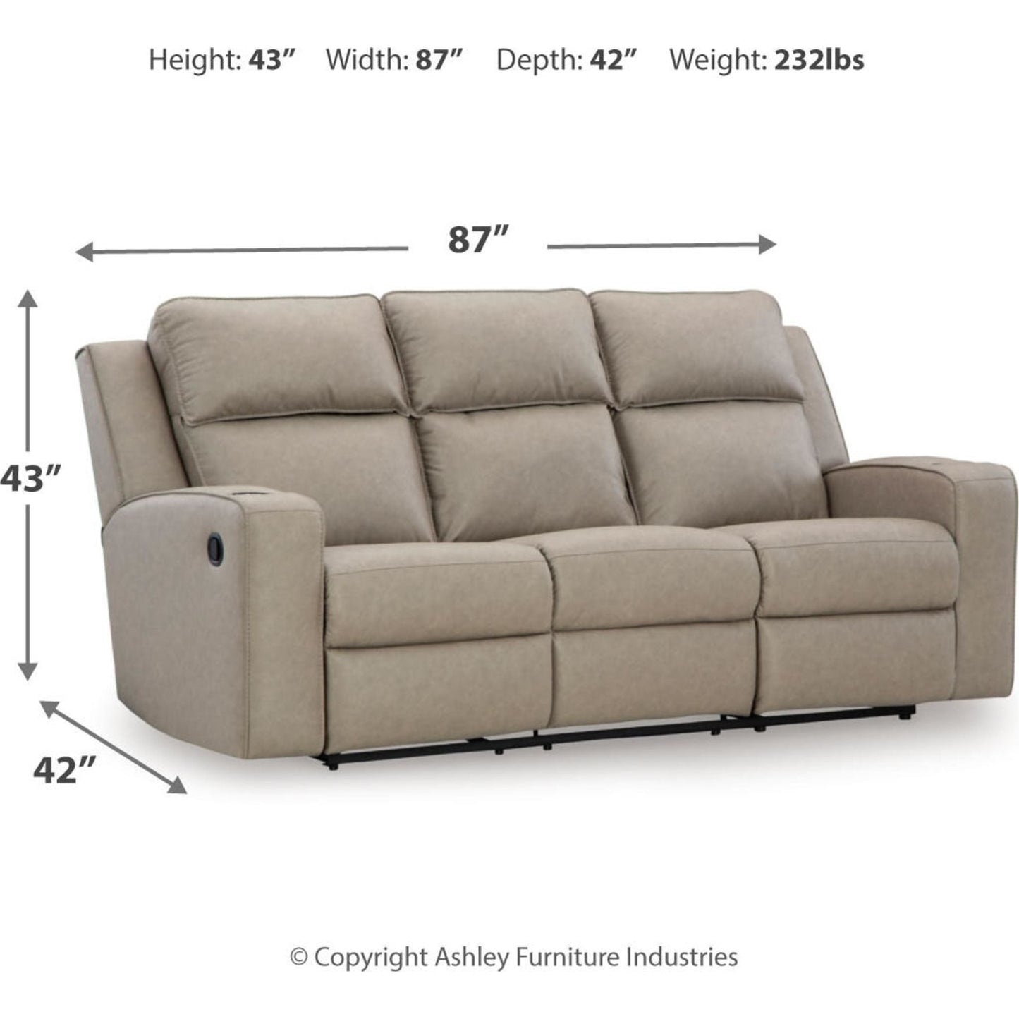 Canapé inclinable Lavenhorne avec table rabattable