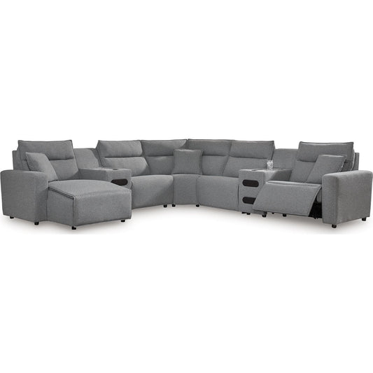 Canapé d'angle Modmax 7 pièces avec méridienne et fauteuil inclinable électrique