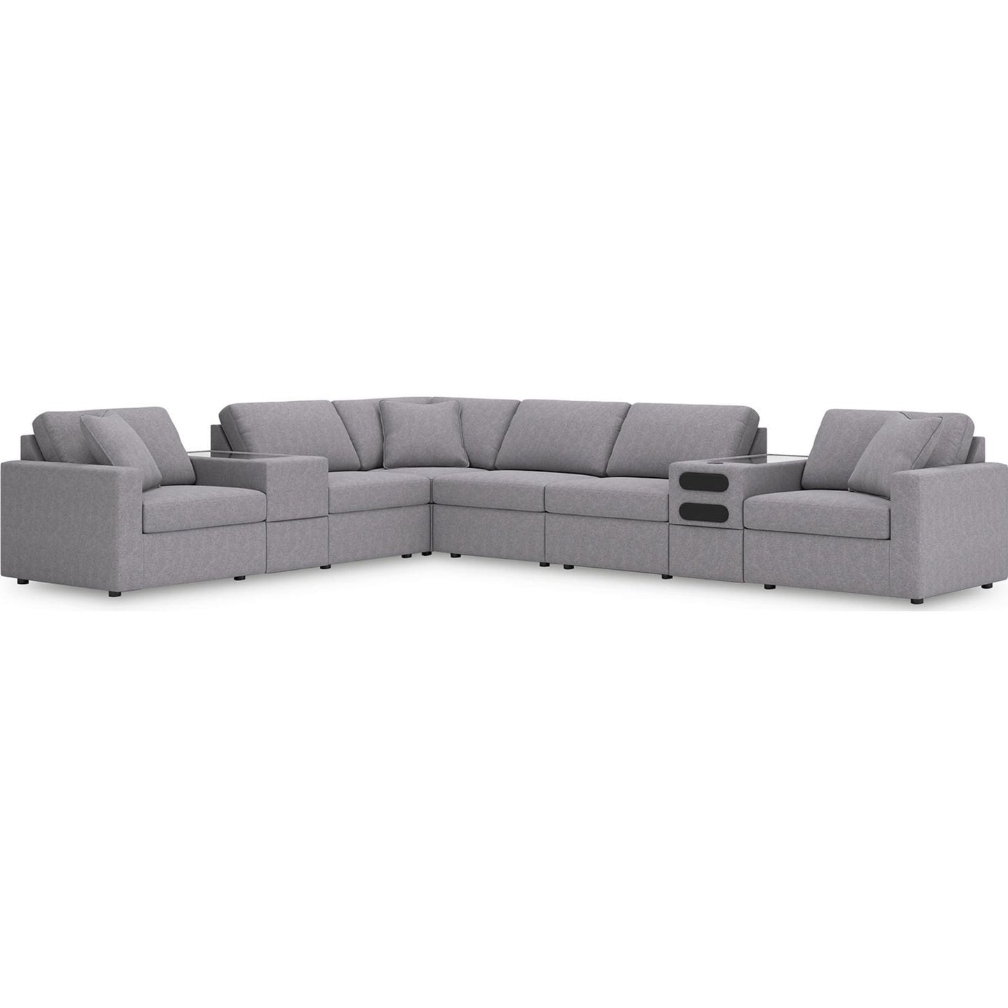 Canapé d'angle modulaire Modmax 8 pièces avec consoles audio et de rangement