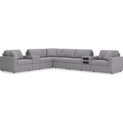 Canapé d'angle modulaire Modmax 8 pièces avec consoles audio et de rangement