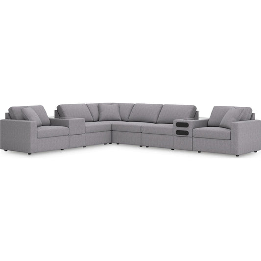 Canapé d'angle modulaire Modmax 8 pièces avec consoles audio et de rangement