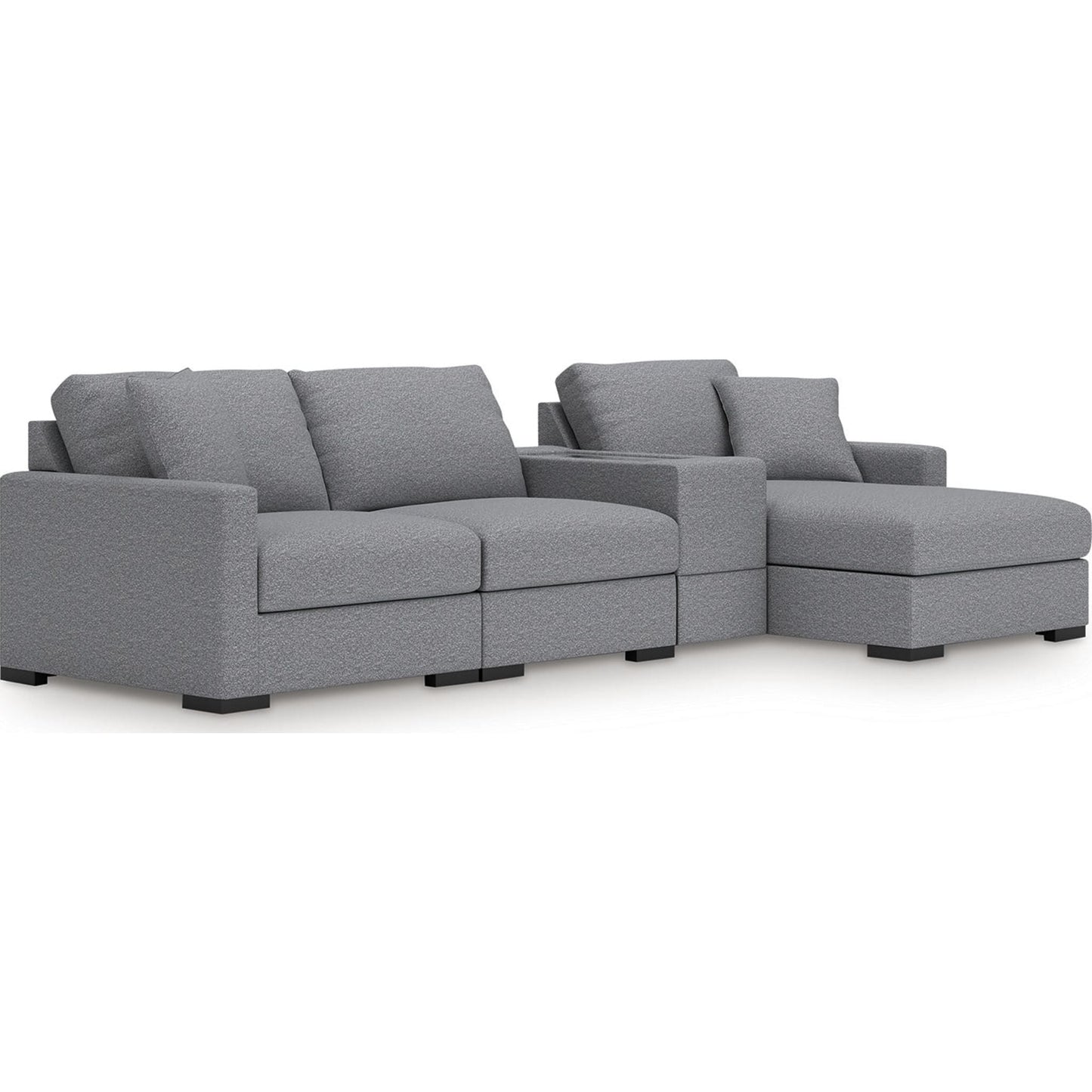 Canapé d'angle modulaire 4 pièces exclusif Omaha avec rangement et méridienne