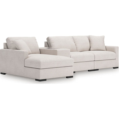 Canapé d'angle modulaire 4 pièces exclusif Omaha avec rangement et méridienne