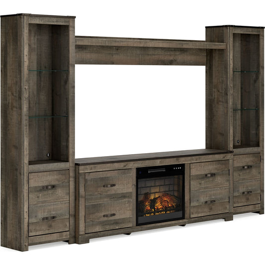 Meuble TV Trinell avec cheminée