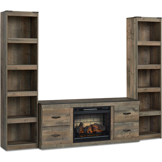 Meuble TV Trinell avec cheminée