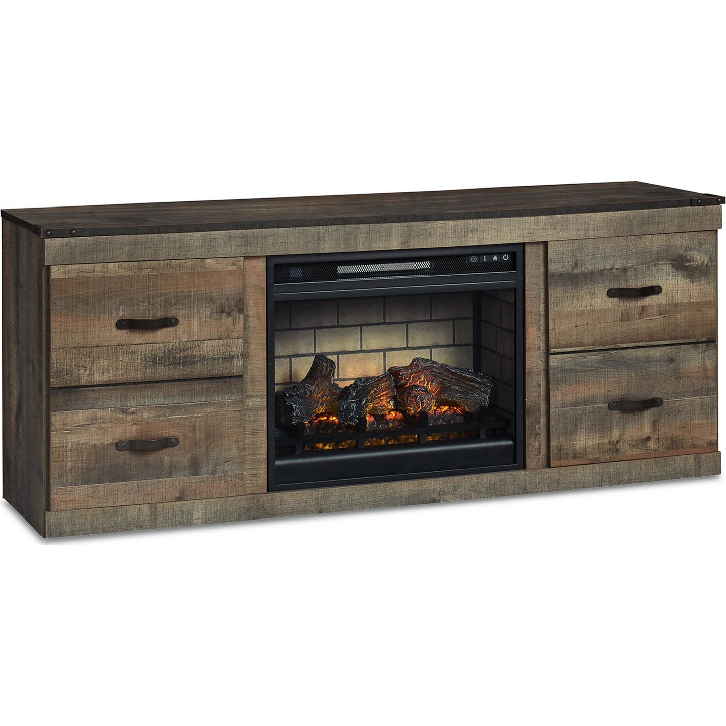 Meuble TV Trinell avec cheminée