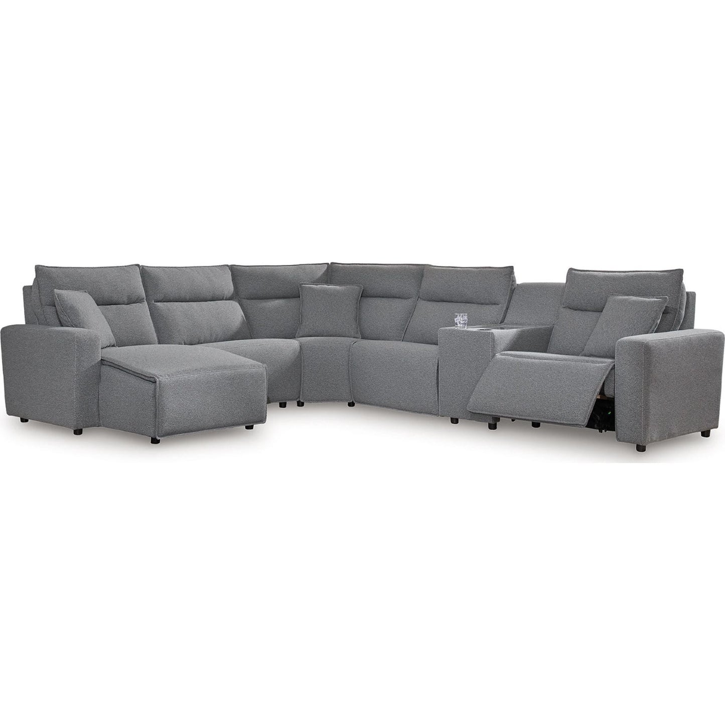 Canapé d'angle Modmax 6 pièces avec méridienne et fonction relax électrique