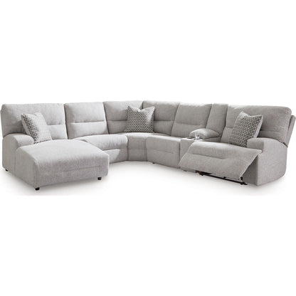 Canapé d'angle inclinable électrique 6 pièces Acklen Place avec méridienne