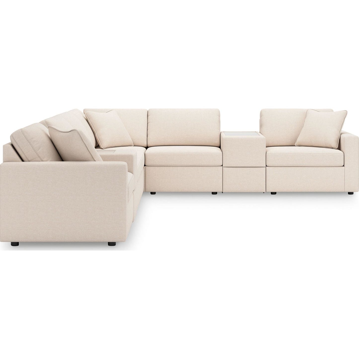 Canapé d'angle modulaire Modmax 8 pièces avec consoles de rangement