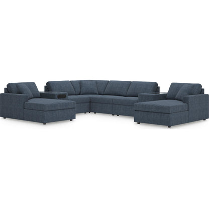 Canapé d'angle modulaire Modmax 8 pièces avec double méridienne, consoles audio et de rangement